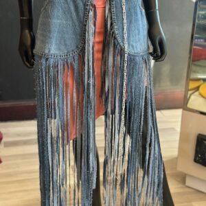 Jean Long Fringe Belt with Silver Accessories
