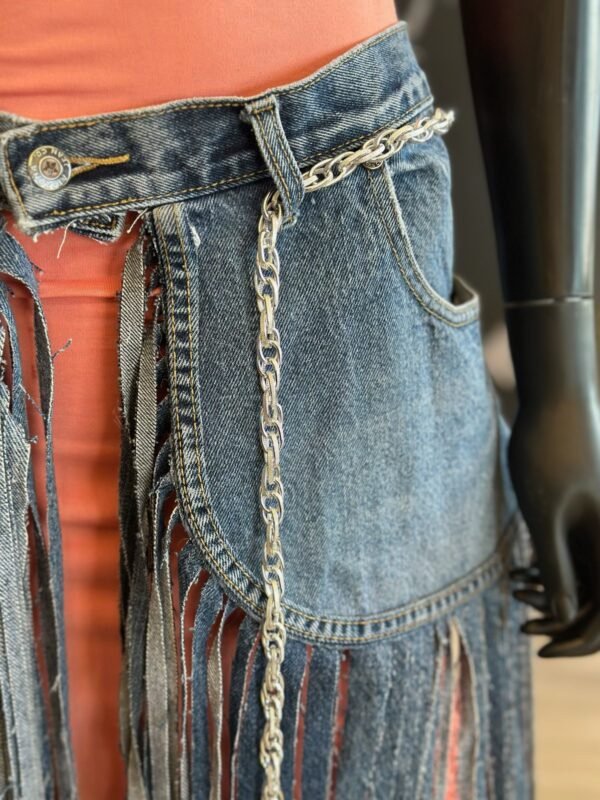 Jean Long Fringe Belt with Silver Accessories - Image 3
