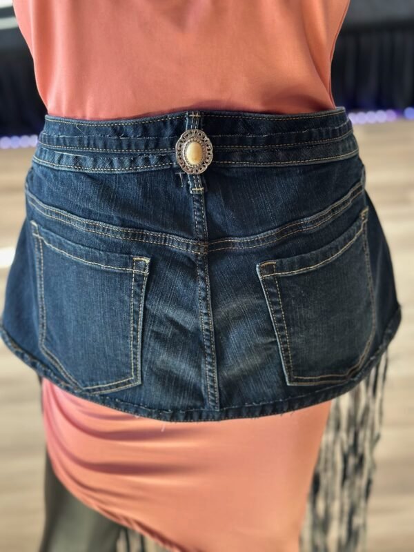 Dark Denim Belt with Long Fringe - Image 4