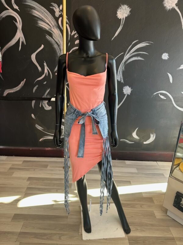 Jean Studded Tie Belt with Long Fringe - Image 4