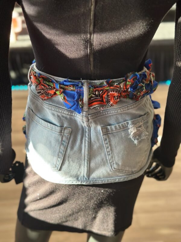 Light Denim Belt with Multi-Colored Bows - Image 3