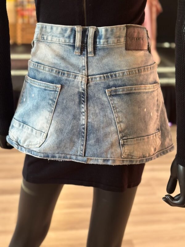 Light Denim Crinkle Wash Belt - Image 2