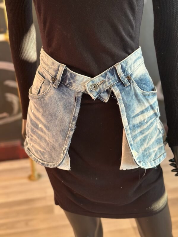 Light Denim Crinkle Wash Belt