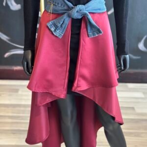 Elegant Jean Belt with Satin Train