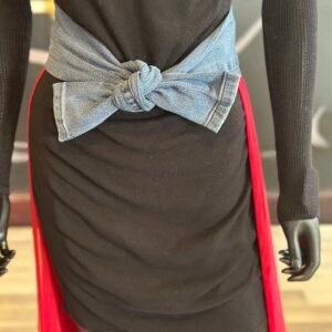 Jean Belt with Sheer Train and Gold Accent Jewelry