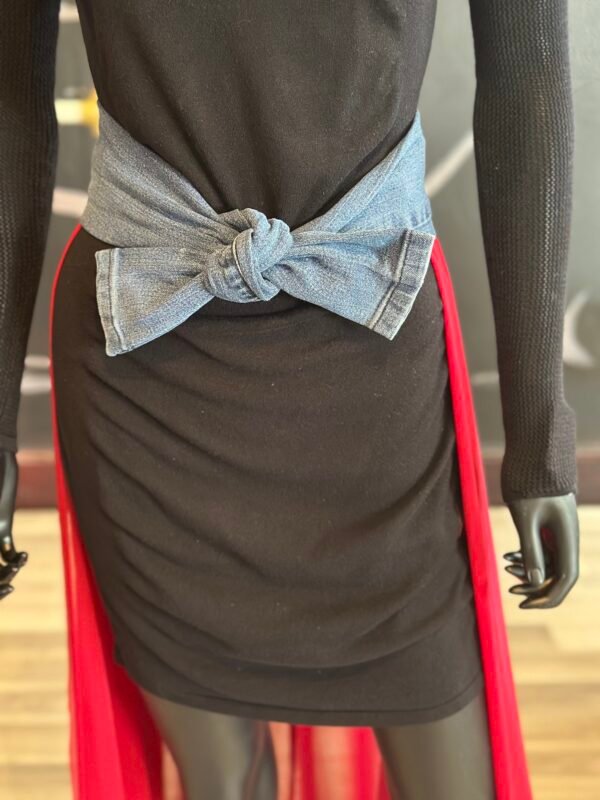 Jean Belt with Sheer Train and Gold Accent Jewelry